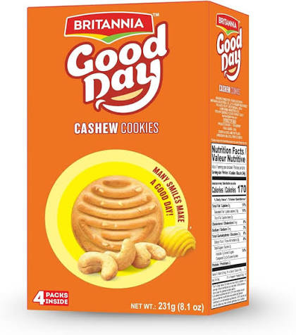 Britannia Good Day Cashew Cookies(4 packs inside)