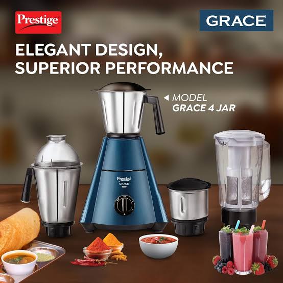 Prestige Grace 4 jar mixer grinder -750w